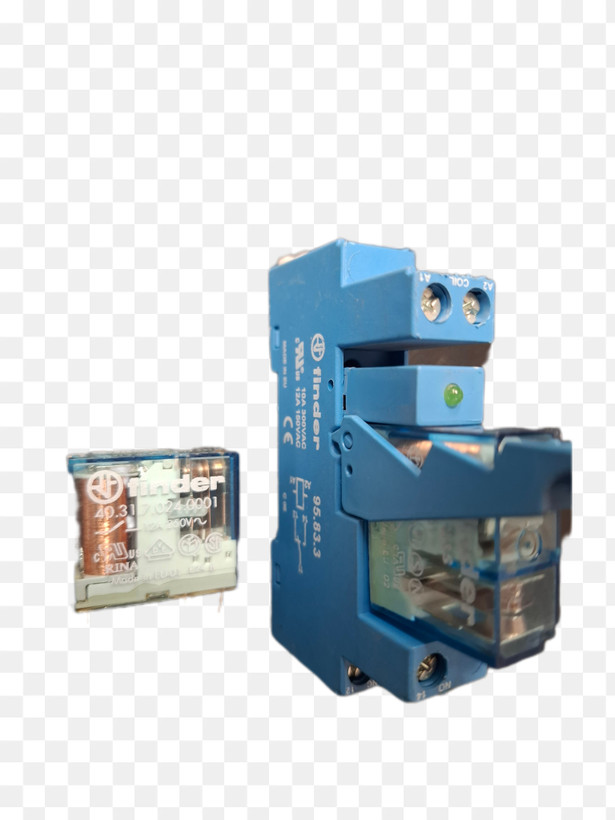 رله فیندر Finder 40.52.9.024 بوبین 24VDC دو کنتاکت DPDT A8 آمپر اصلی ایتالیا