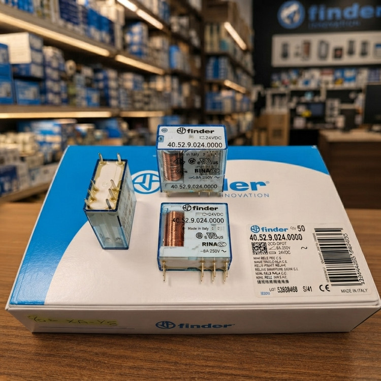 رله فایندر Finder 40.52.9.024.0000 | 24V DC | 8A DPDT | ایتالیا
