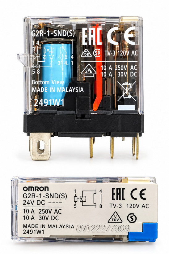 رله امرن OMRON مدل G2R-1-SND(S) بوبین 24V DC